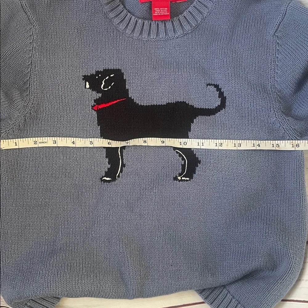 Blue Sweater with Black Dog Design Size XL KIDS
